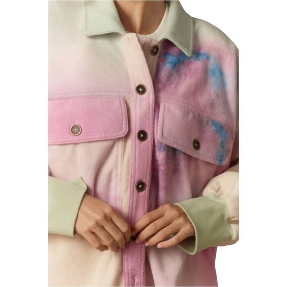 Pilcro Anthropologie Cotton Microfleece Button-Front Jacket Colorful Womens NWT - Picture 3 of 12